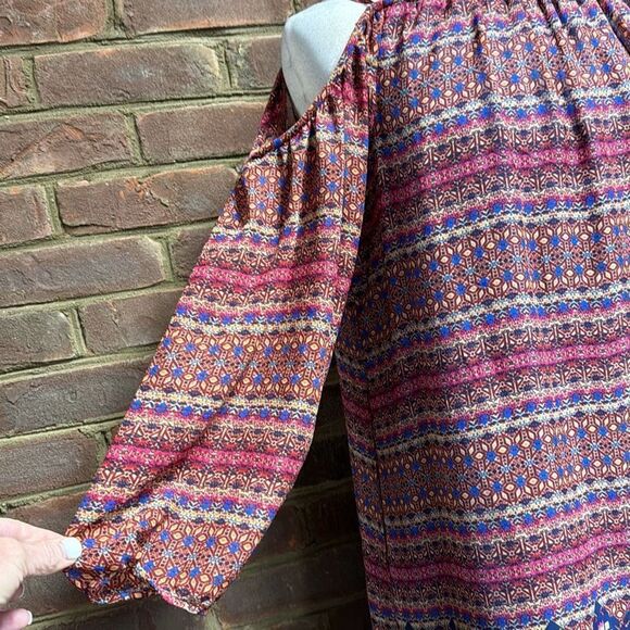 Tacera Multi Cold Shoulder Quarter Sleeve Dress Size Medium NEW - Picture 4 of 8